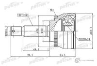 ШРУС наружный с кольцом ABS 25x50x24 ABS 48T KIA RIO BN 1 5 CRDi D4FA 06, RIO 1 5 CRDi D4FA TC 06 PATRON PCV1611