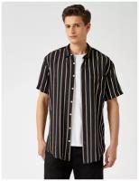 Рубашка с коротким рукавом KOTON MEN, 1YAM64338OW, цвет: BLACK STRIPE, размер: XL