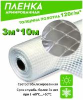 Пленка армированная леской 120гр/кв. м. 3мх10 п/м (30кв. м) для теплиц светостабилизированная (Загорск)