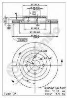 Диск тормозной передн LADA: 110 95-, 111 95-, 112 95-, 09890314 Brembo 09.8903.14