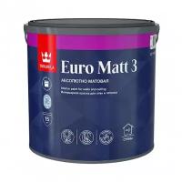 Tikkurila Euro Matt 3 Краска интерьерная для стен и потолков (под колеровку, глубокоматовый, база C, 2,7 л)