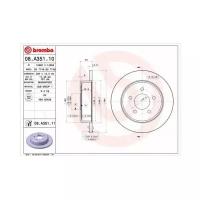 Диск Тормозной Задн, Chrysler: Town & Country 00-07, Voyager Iv 00-, Dodge: Caravan Iii 00- Brembo арт. 08. A351.11