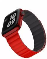 Ремешок для Apple Watch 45mm,44mm,42mm Viva Madrid Crisben Cosmo Red/Dark Grey, сменный браслет для эпл вотч, гипоаллергенный ремешок