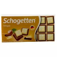 Белый шоколад Schogetten с грильяжем и фундуком, молочный шоколад с джандуей, молочный шоколад TRIGOLA, 100г