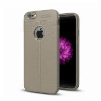 Чехол-накладка Litchi Grain для iPhone 6S Plus / 6 Plus (серый)