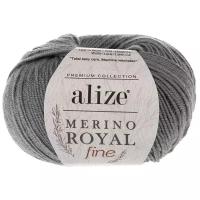 Пряжа для вязания Ализе Merino Royal Fine (100% шерсть) 10х50г/175м цв.087 т.серый