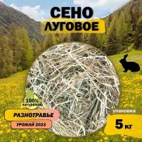 Сено луговое (люцерна с луговыми травами) 5кг