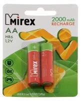 Аккумулятор Mirex, Ni-Mh, AA, HR6-2BL, 1.2В, 2000 мАч, блистер, 2 шт