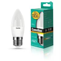 Лампа 12W E27 свеча светодиодная LED12-С35/830/E27 (12W=100Вт 960Lm 220В) Camelion