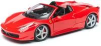 Bburago Коллекционная машинка Феррари 1:24 Ferrari 458 Spider, красная