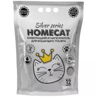 HOMECAT SILVER SERIES 3 кг комкующийся наполнитель премиум для кошачьих туалетов