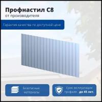 Профнастил С8 1200/1150x0,35 мм, 9006 бело-алюиниевый глянцевый, м2