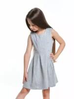 Платье Mini Maxi, хлопок, трикотаж, однотонное, размер 122, серый