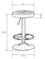 Набор 2 шт. Табурет барный DOBRIN BRUNO, LM-5008, кремовый