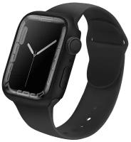 Uniq для Apple Watch 7 45 mm чехол Legion +9H Curved glass Black