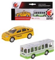 Набор машин Пламенный мотор мет. pull-back Транспорт, такси, автобус (870724)