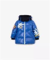 Куртка зимняя с влагонепроницаемой молнией синяя Gulliver, размер 110, мод. 22206BMC4108