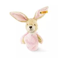 Мягкая игрушка Steiff Hoppel Rabbit Grip Toy With Rustling Foil Pink (Штайф Погремушка Кролик Хоппель розовый 15 см)