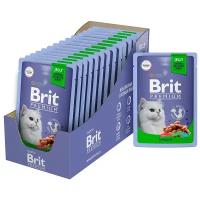 корм для кошек Brit Premium Chicken 14 шт. х 85 г (кусочки в желе)