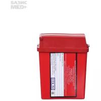Емкость-контейнер для разрушения шприцев и игл, объем 0,25л, (класс В) красная, с иглоотсекателем, одноразовая