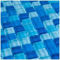 Стеклянная мозаика DAO-41. Размер 300х300мм. Толщина 8мм. Цвет синий/голубой. 1 лист. Площадь 0.09м2