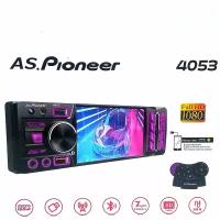 Автомагнитола 1 din Bluetooth MP3/MP4, AS.Pioneer 4053 BT, подсветка 7 цветов, пульт ДУ, 1080 full hd