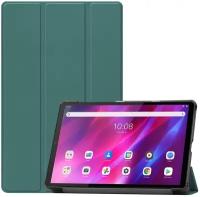 Чехол книжка для планшета Lenovo Tab K10 (2021) TB-X6C6F, прочный пластик, трансформируется в подставку, автоблокировка экрана (темно-зеленый)