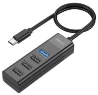 Переходник разветвитель (adapter) Hoco HB25 Easy Mix, Type-C - 1*USB3.0 + 3*USB2.0, черный 6931474762429