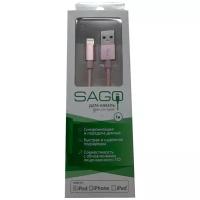 Кабель для Apple Lightning MFI Sago 1м розовый (SG-8PIN-1M-RG)