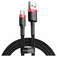 Кабель Baseus Cafule USB - USB Type-C 2 м, черный/красный