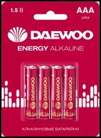 Батарейка Daewoo AAA/LR03 Energy Alkaline, в упаковке: 4 шт