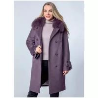 Пальто зимнее полушерстяное 271, каляев, размер 56, фиолетово-коричневый