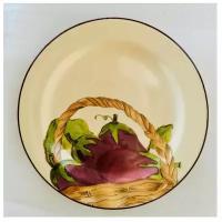 Тарелка обеденная Ceramiche Noi Aubergine, 28 см, цвет белый