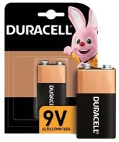 Батарейка алкалиновая Duracell Basic, 6LR61 (6LF22, MN1604)-1BL, 9В, крона, блистер, 1 шт