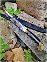 Нож разделочный нескладный Пластунский, кованая сталь 95х18 для охоты, рыбалки, туризма