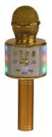 Микрофон для караоке LuazON LZZ-70, 5 Вт, 1800 мАч, коррекция голоса, подсветка, золотистый