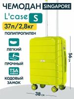 Чемодан L'case Singapore Ch0837, 52 л, размер S, зеленый