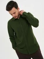 Верхняя сорочка мужская Finn Flare, цвет: т.зеленый BAS-20080_546