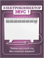 Обогреватель конвектор, электрообогреватель с терморегулятором настенный, напольный, конвектор эвус 1,0 кВт термостат, 10 кв. м 1000 Вт