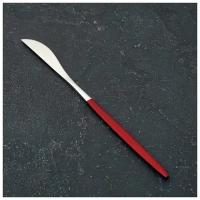 Нож столовый Magistro «Блинк», 22 см, цвет серебро, красная ручка, на подвесе