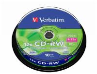 Носители информации CD-RW, 8x-12x, Verbatim Serl Scratch, Cake/10, 43480