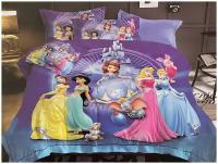Детский комплект постельного белья Lorida Принцессы, Сатин, 1,5 спальный
