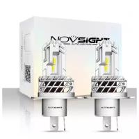 Светодиодная лампа Novsight N35 H4 цоколь P43t 50Вт 2шт 6000К 10000Лм белый свет LED автомобильная