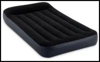 Надувной матрас, матарс с встроенным насосом, облегченный матрас, матрас для плавания, размер 99 х 191 х 25 см, черного цвета