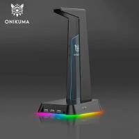 Подставка для наушников черная ONIKUMA ST-02 Oni Black c RGB подсветкой