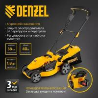 Газонокосилка электрическая Denzel GM-1800, 1800 Вт, шир. 38 см, 6 уров, травосб. 40 л