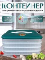 Контейнер для заморозки и хранения продуктов, 4 секции с ручкой