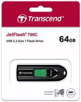 Флеш Диск Transcend 64Gb Jetflash Type-C 790С TS64GJF790C USB3.0 черный