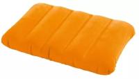 Подушка надувная, флокированная 43х28х9 см, оранжевая, универсальная(без насоса)