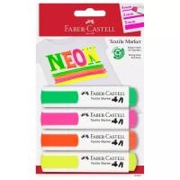 Faber-Castell Набор маркеров для ткани Textilel Neon, 4 цв., 159591